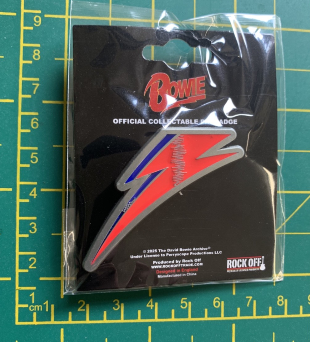 David Bowie Flash Logo High Quality Metal Badge Officially Licensed