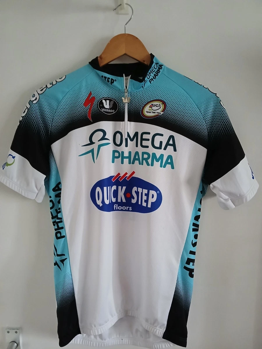 Maillot Cycliste Vintage Vermarc Quick Step Davitamon – 3XL – Bleu – Longues Manches – Occasion
