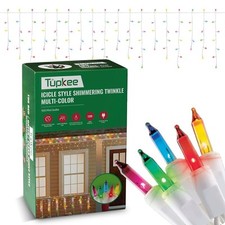 Tupkee Christmas Twinkle Icicle Lights - Multicolor - 12 of 100 Bulbs Twinklef