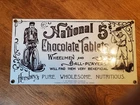 Vintage Ande Rooney's Porcelain Enameled Hershey Chocolate Sign 12" X 6"