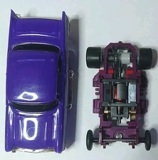 TYCO Wide Body 440X2 CUSTOM MOLDED PURPLE 🏁RACING 🏁CHASSIS with 57 Chevy Body