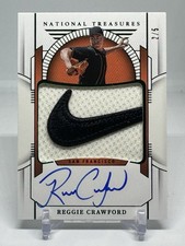 Reggie Crawford 2024 Panini National Treasures Nike Patch Auto/ 5 #PMS-RC SSP