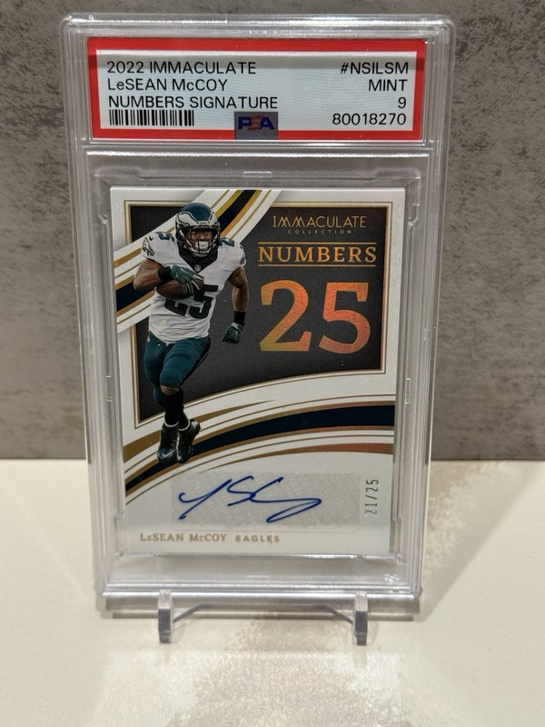 2022 Immaculate LeSean McCoy Numbers Auto PSA 9