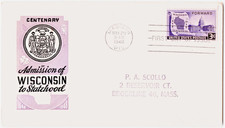 1948 FDC CENTENARY WISCONSIN TO STATEHOOD MADISON WISCONSIN