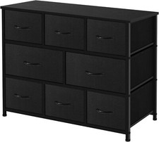 AZL1 Life Concept Extra Wide Organizer 8-Drawer Closet Shelves, Black 