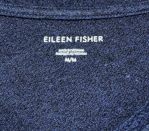 Eileen Fisher Medium Organic Cotton Hemp V-Neck Boxy Top Lagenlook Boho Pocket - Picture 4 of 8