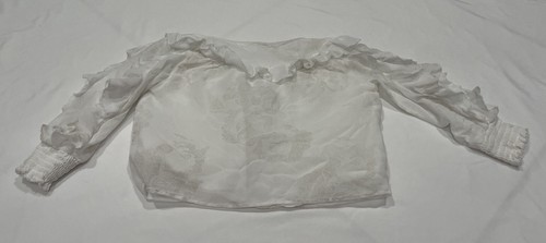 A loves a Girls White button down long sleeve blouse with ruffle and lining - Picture 6 of 11