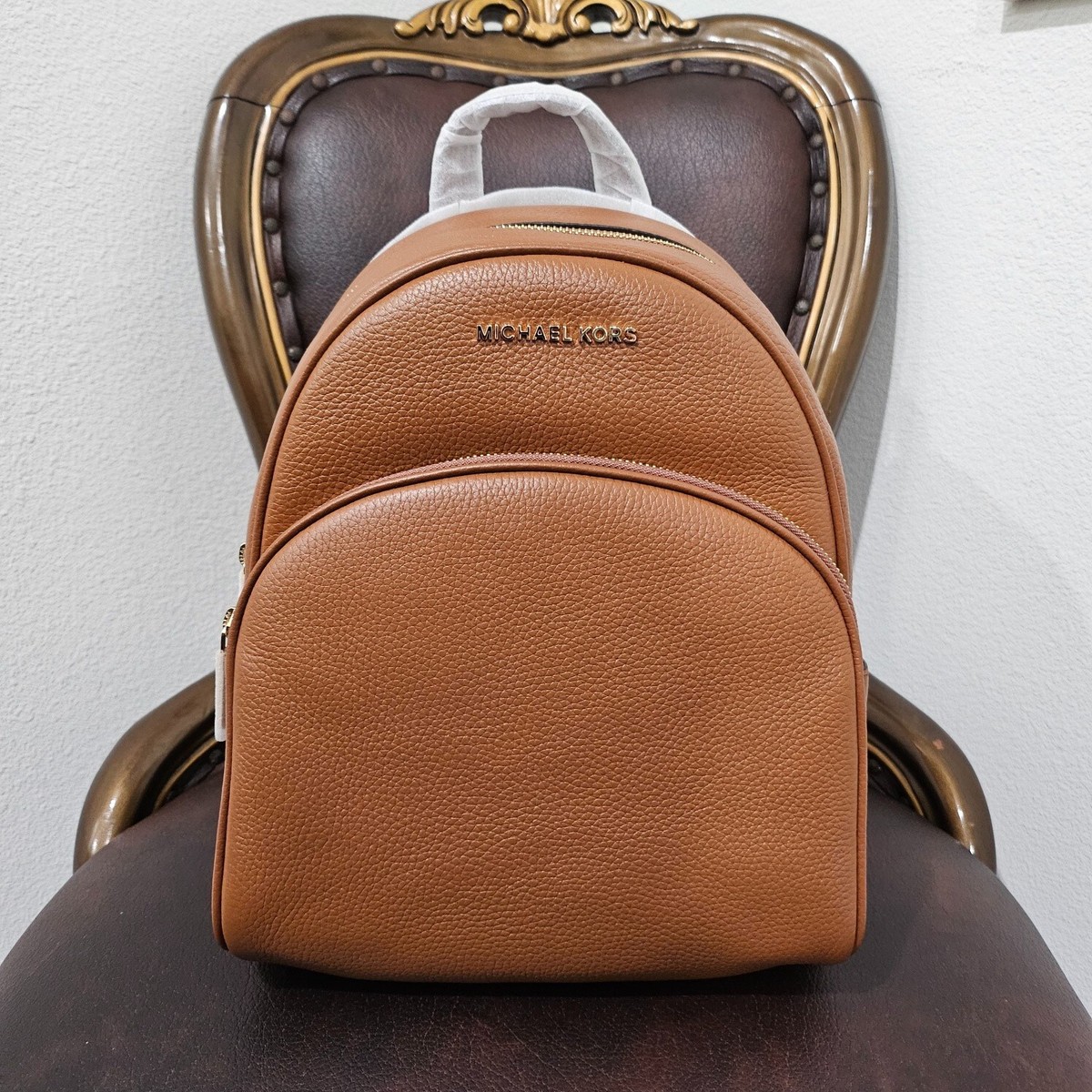 Michael Kors Abbey Medium Backpack Pebbled Leather Luggage