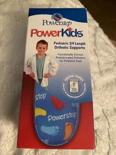 toddler 13/youth 1 (KE) Powerstep 3/4 Length orthotic support insoles.