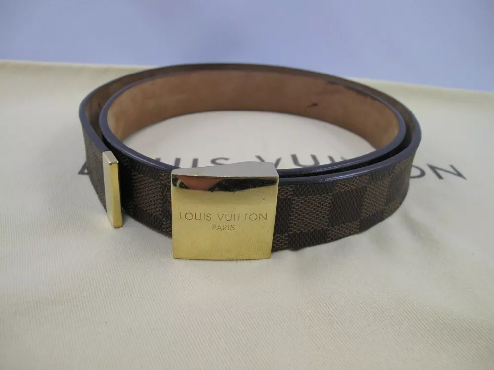 100％ Authentic Louis Vuitton Damier Ebene Brown Belt 90/36 B