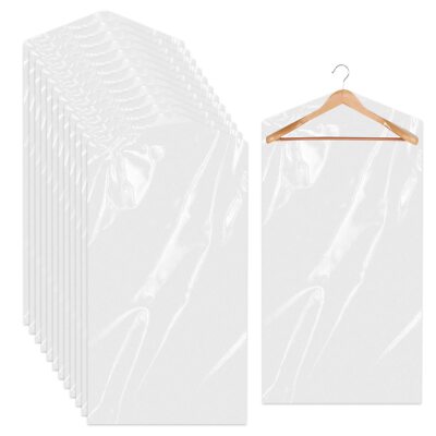 20 Pack Garment Bags Dustproof Cloth Storage Suit Dress Shirt Cover Bag Plastic
