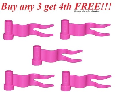  New Lego Lot of DARK PINK Wave Wavy Racing Flags Town City Kingdom Friends