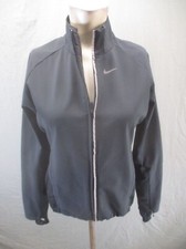Nike Size S 4-6 Women BLK Full Zip Stand Collar Thumbhole Softshell Jacket 191