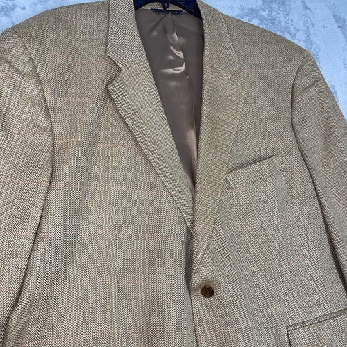 346 Brooks Brothers Silk Linen Wool Tan/camel Blazer Sport Coat 48R Y2K Tweed - Picture 6 of 16