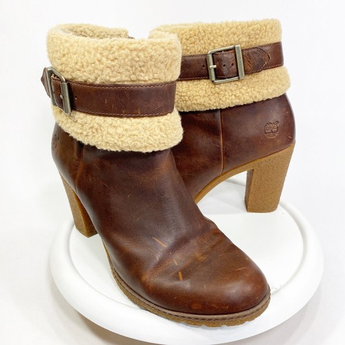 Sherpa Heeled Boots Womens Size 