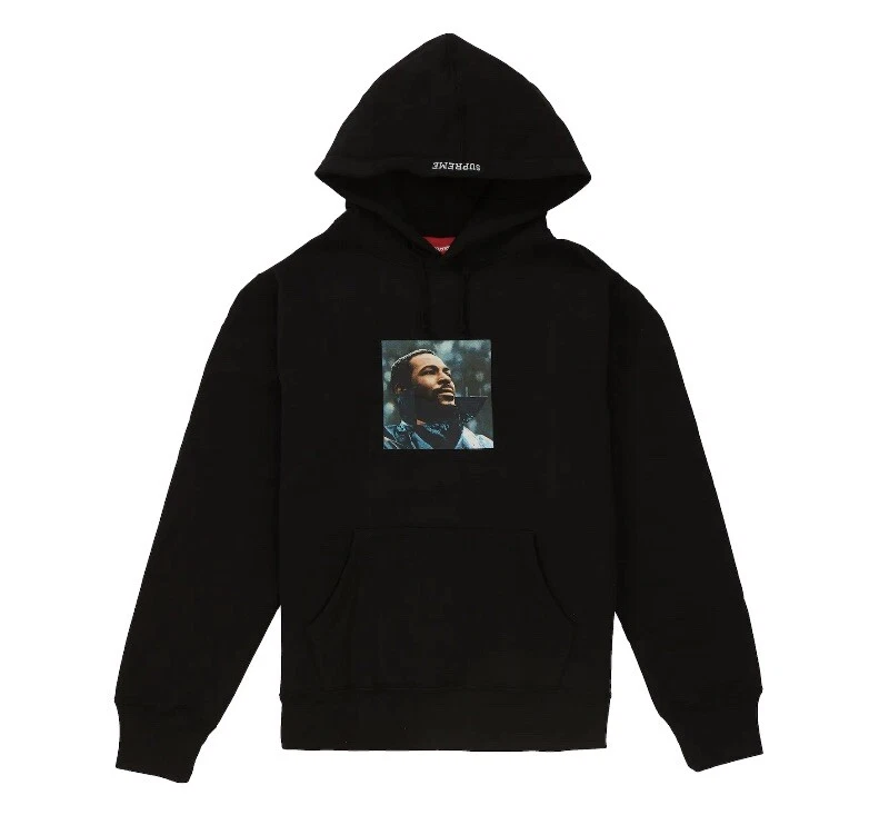 Sweat shirt à capuche Supreme Marvin Gaye noir FW18 flambant neuf taille S
