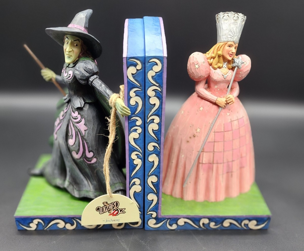 Pair of Jim Shore Wizard Of Oz Book Ends. Glenda/ Wicked Witch. AS