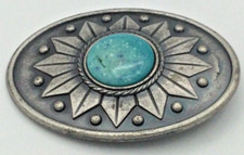 Belt Buckle Western Round Stone Flower Rope Studs Oval VINTAGE Fast Free Ship