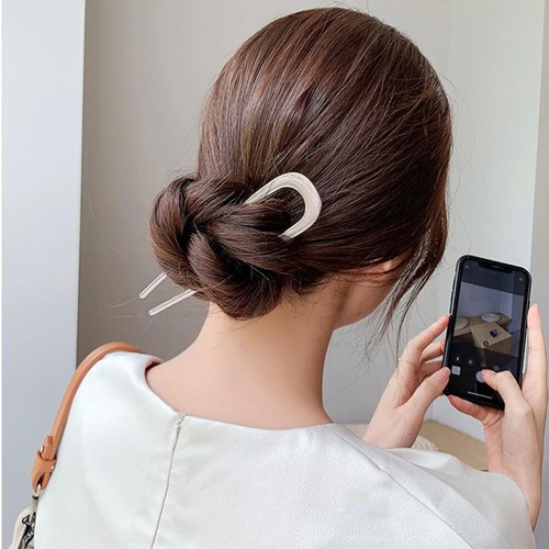 Confezione 4 Spille Capelli Forma U Metallo Forchetta Capelli Francesi per Panini Donna Ragazza Acconciatura - Foto 6 di 8