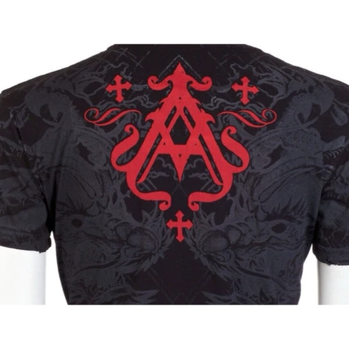 Archaic by Affliction T-Shirt Uomo Dragon Rage Biker MMA Nera - Foto 7 di 8