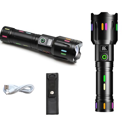 LED Taschenlampe superhelle Taschenlampe 2000L leistungsstark 5 Beleuchtungsmodi Powerbank