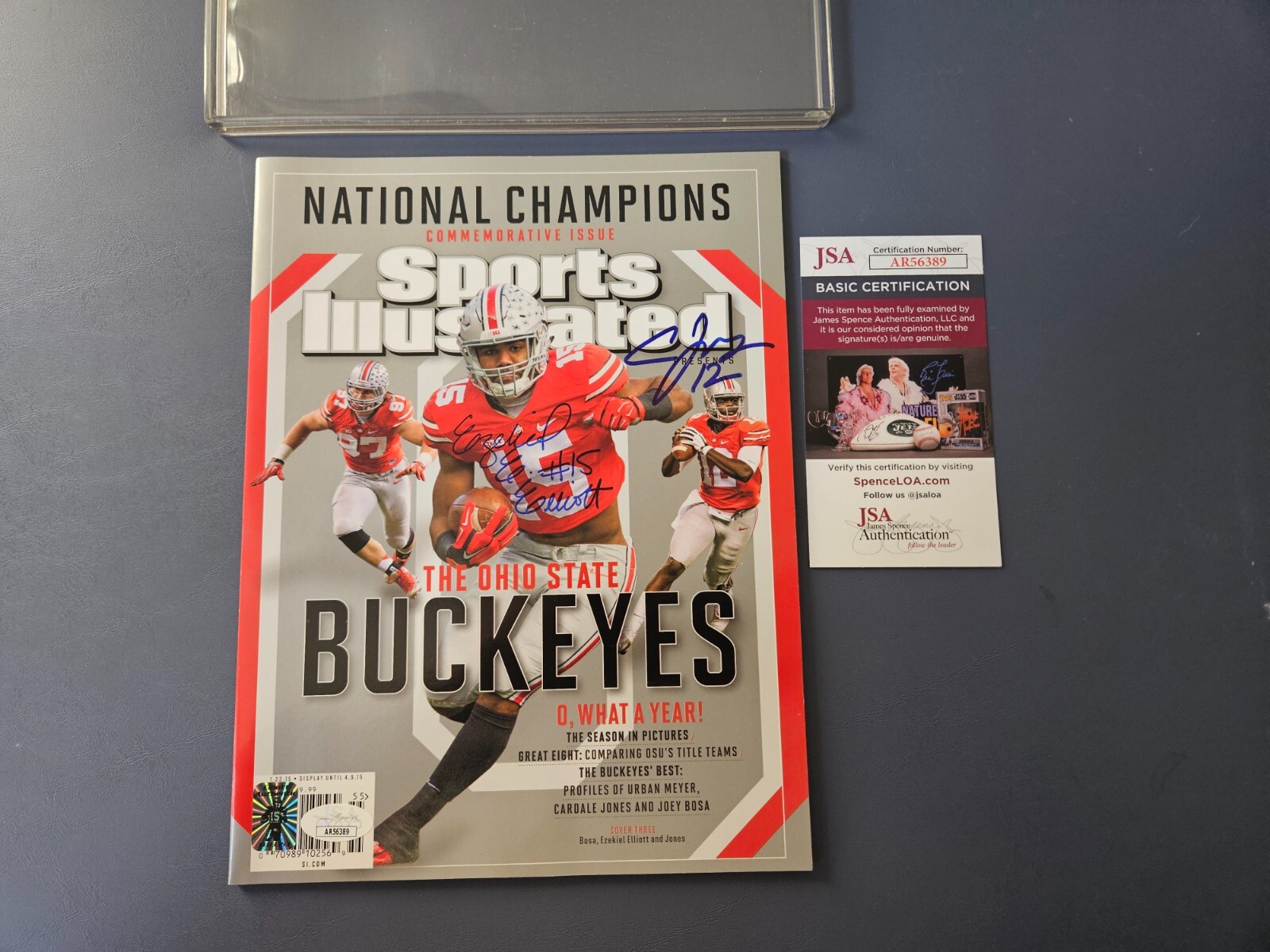 Ezekiel Elliott & Cardale Jones Signed 2014 Sports Illustrated Magazine JSA COA 