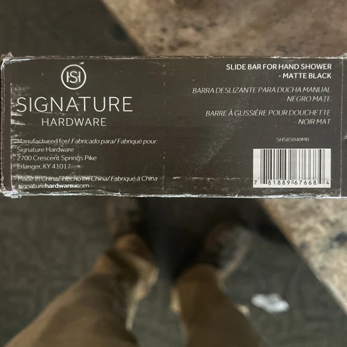 Slide Bar For Hand Shower Signature Hardware SHSB3040MB Contemporary Matte Black - Picture 2 of 3