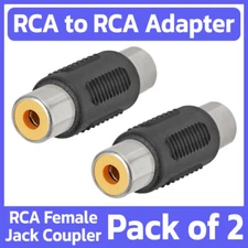 2 Pack RCA to RCA Coupler Female RCA Extender Adapter Audio Video A/V Connector
