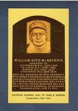 BILL McKECHNIE, Reds~Pirates~Braves  1964 HOF postcard Curteichcolor GREEN ink C