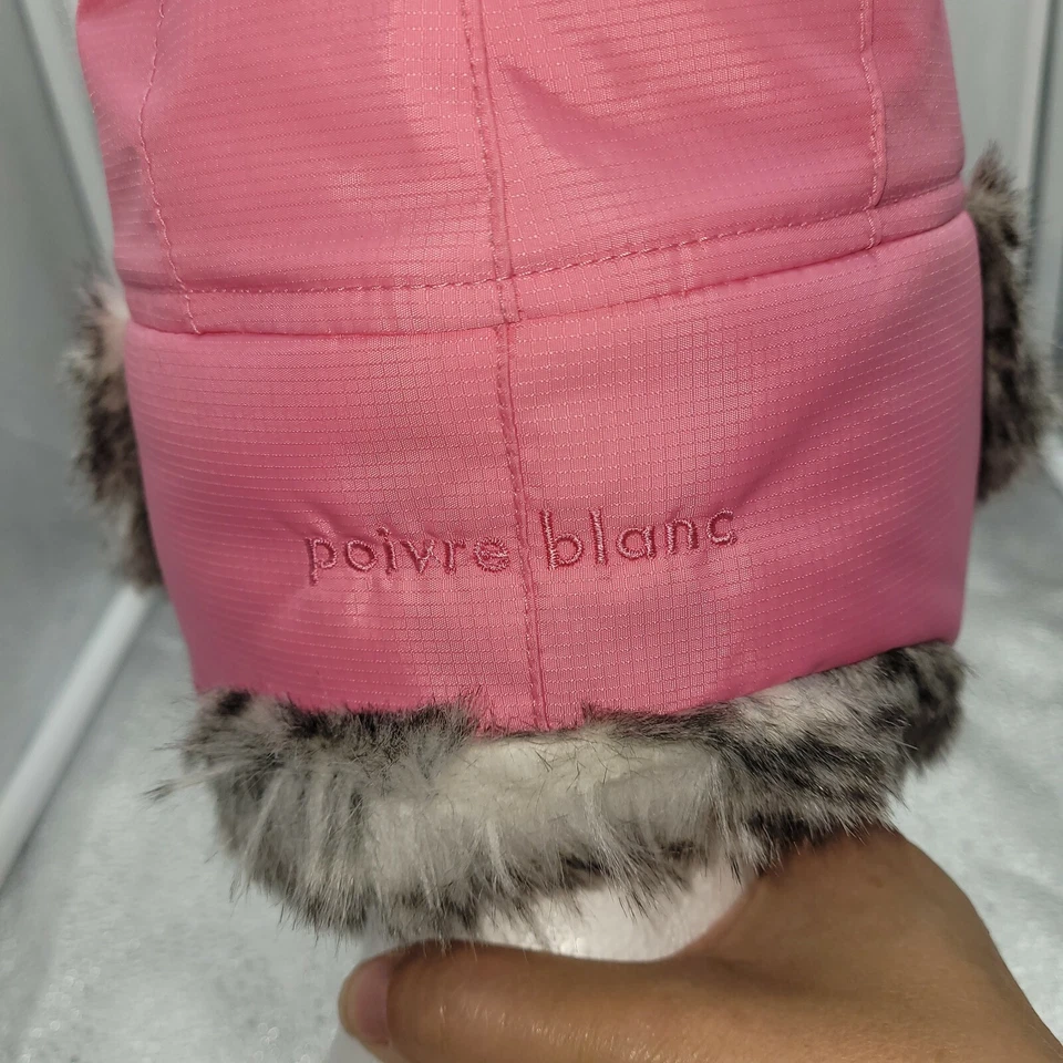 Sombrero avivador de piel sintética rosa blanco Poviblanc con correa ajustable a 20 pulgadas para la barbilla  Foto 3 de 4
