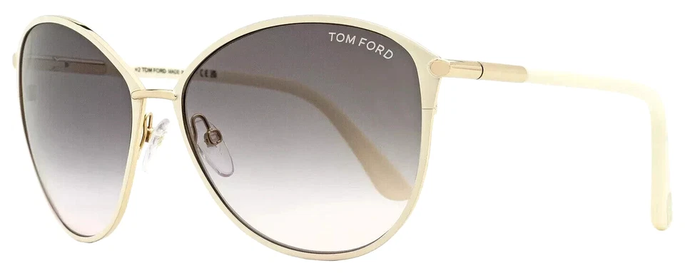 con etiquetas TOM FORD PENELOPE TF320 32F BLANCO DORADO/MARRÓN LENTE DEGRADADO HUMO SUNGLA Foto 3 de 4