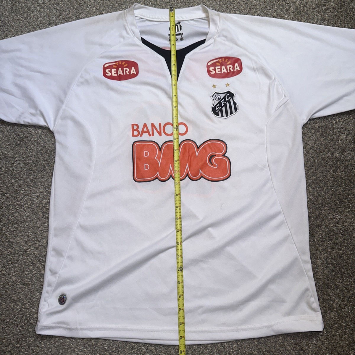 SANTOS S.F.C BANCO BMG SEARA半袖XL Neymar Jr Santos Retro Soccer Jersey – zavikits