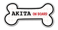 Funny Dog Bone- Akita on Board Vinyl Car Decal Sticker Pet Lover