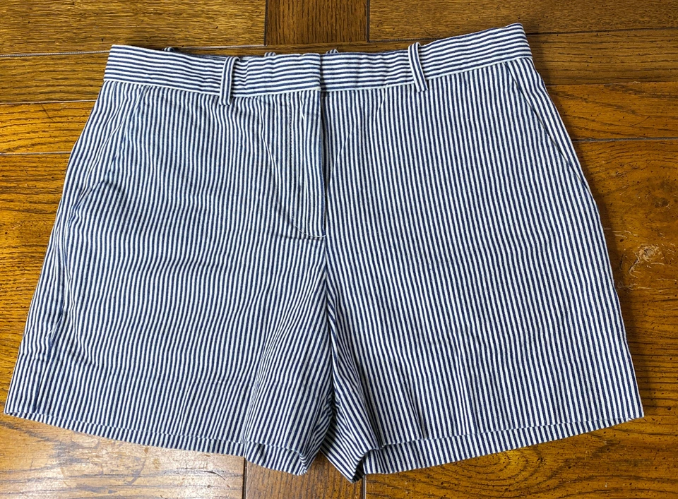Pantalones Cortos Pequeños 4 2 6 4R 30" Gap A Medida 100% Algodón Azul Marino Rayas  Foto 2 de 4