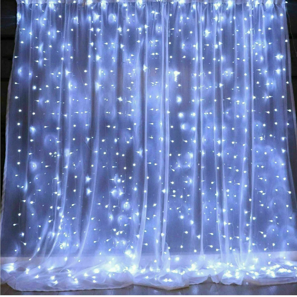 300 LED Curtain Fairy Lights USB String Light With Remote Xmas Party Wedding US - Image 4 of 4