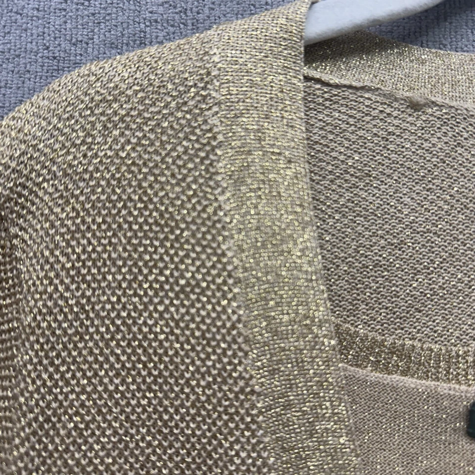 Ralph Lauren LRL Metálico Dorado Mezcla Seda Conjunto Doble Cárdigan Camiseta sin Mangas Mujer M Foto 2 de 4