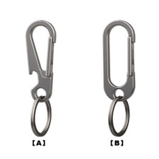 Titanium Keychain Outdoor EDC Carabiner Climbing Buckle Connector Opener Tool