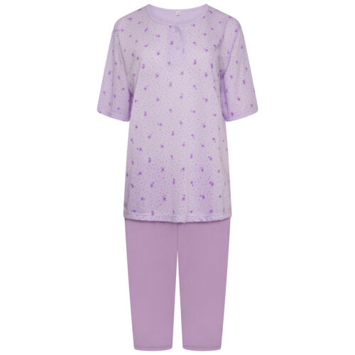 i-Smalls Women's Cotton Pyjamas Set Short Sleeve Cropped Trousers - Afbeelding 1 van 15
