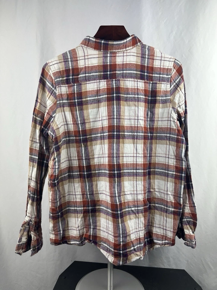 Camisa para mujer Natural Reflections multicolor 100 % algodón franela talla grande Foto 3 de 4