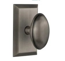 Nostalgic Warehouse Homestead Solid Brass Privacy Door Knob Set Antique Pewter