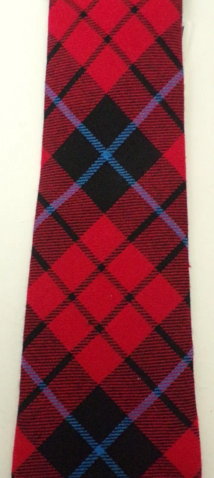Gravata masculina nova com etiquetas NAUTICA vermelha preta e azul xadrez 100% algodão skinny gravata - Imagem 2 de 3