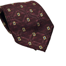 Robert Talbott Necktie Best Of Class Mens Purple Gold Silk Geometric Hand Sewn