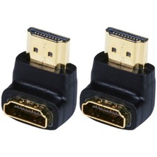 2 Pcs HDMI Port Saver Male to Female 90 Degree Connector Adapter Converter