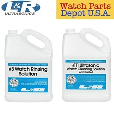 L&R #111 Watch Cleaning and L&R #3 Watch Rinsing Solution -1Gal Ea (2 Gal Total)