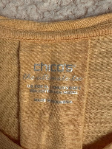 Chico's Soft Touch V-Neck Tee - Peach, size 3 - Picture 3 of 4