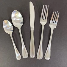 Pfaltzgraff ROCKPORT Stainless 5 Piece Place Setting Knife Fork Spoon Teaspoon 