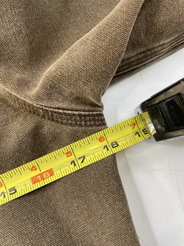 Carhartt Brown Canvas Hooded Jacket Quilt Liner Distressed Youth Medium Y06 CHT - Picture 7 of 8