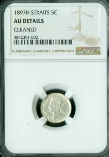 1897 H STRATTS SETTLEMENT 5 CENTS NGC MS63 AU DETAIL RETAILS FOR $1,000.00  *