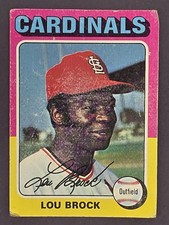 Lou Brock  - 1975 Topps #540 HOF - St Louis Cardinals  - Low Grade 