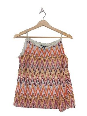 COMMA Trägertop Damen Top Gr. DE 36 hellorange-rot-weiß Casual-Look